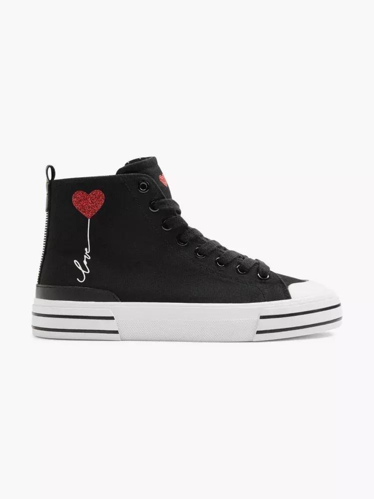 Black Casual Lace Up Sneakers, , large image number 0