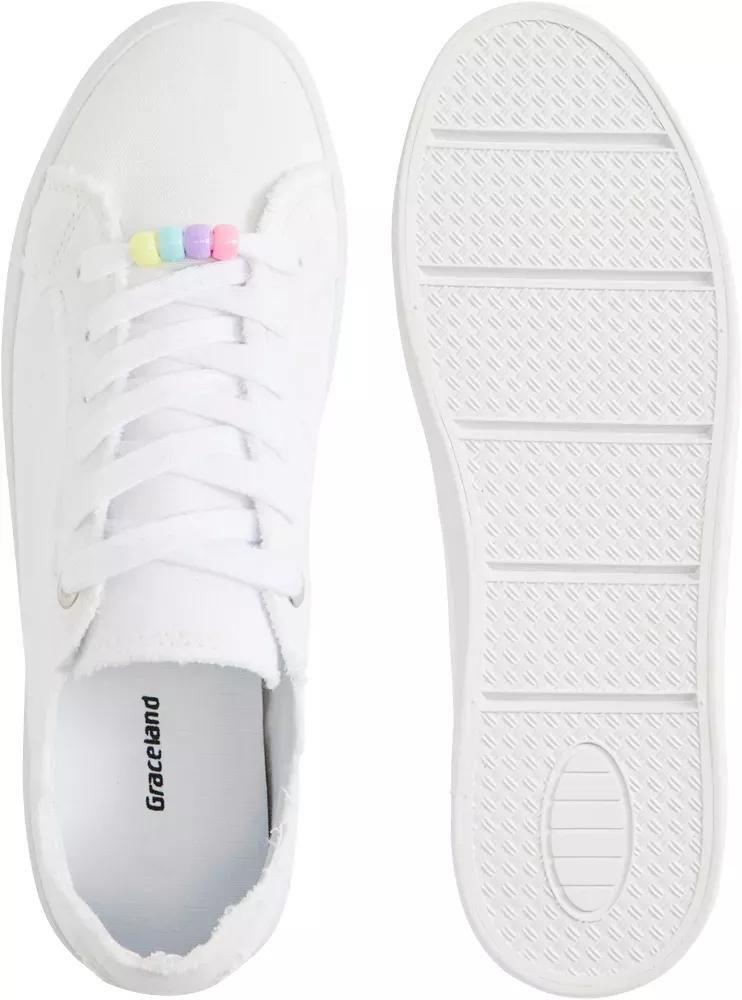 White Beaded Sneakers, , large image number 4