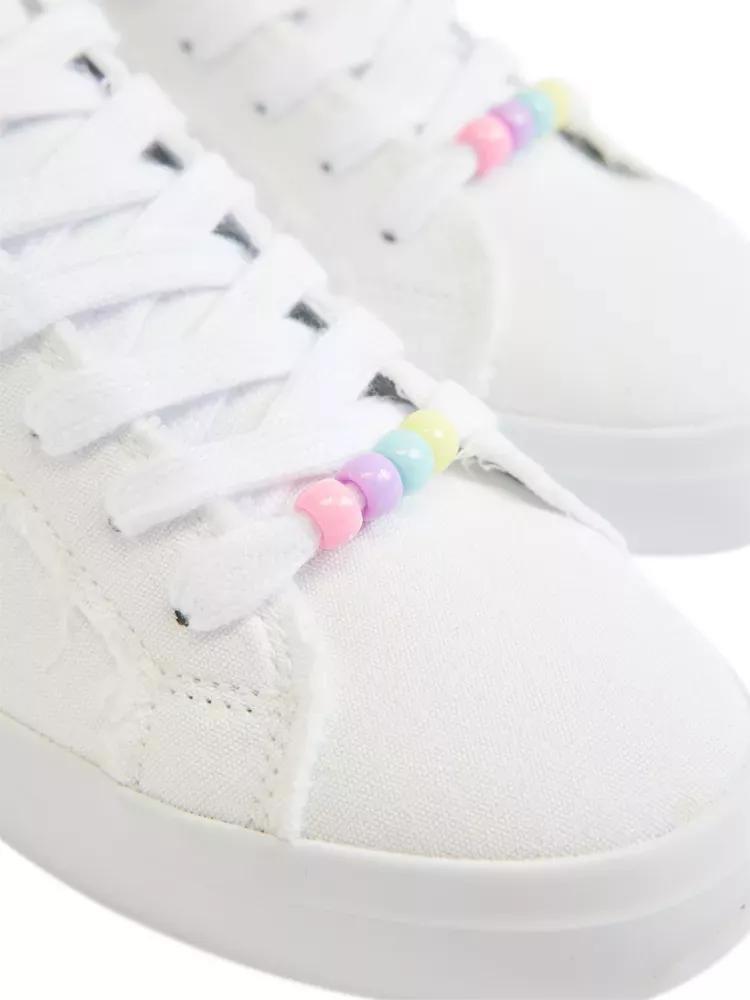 White Beaded Sneakers, , large image number 6