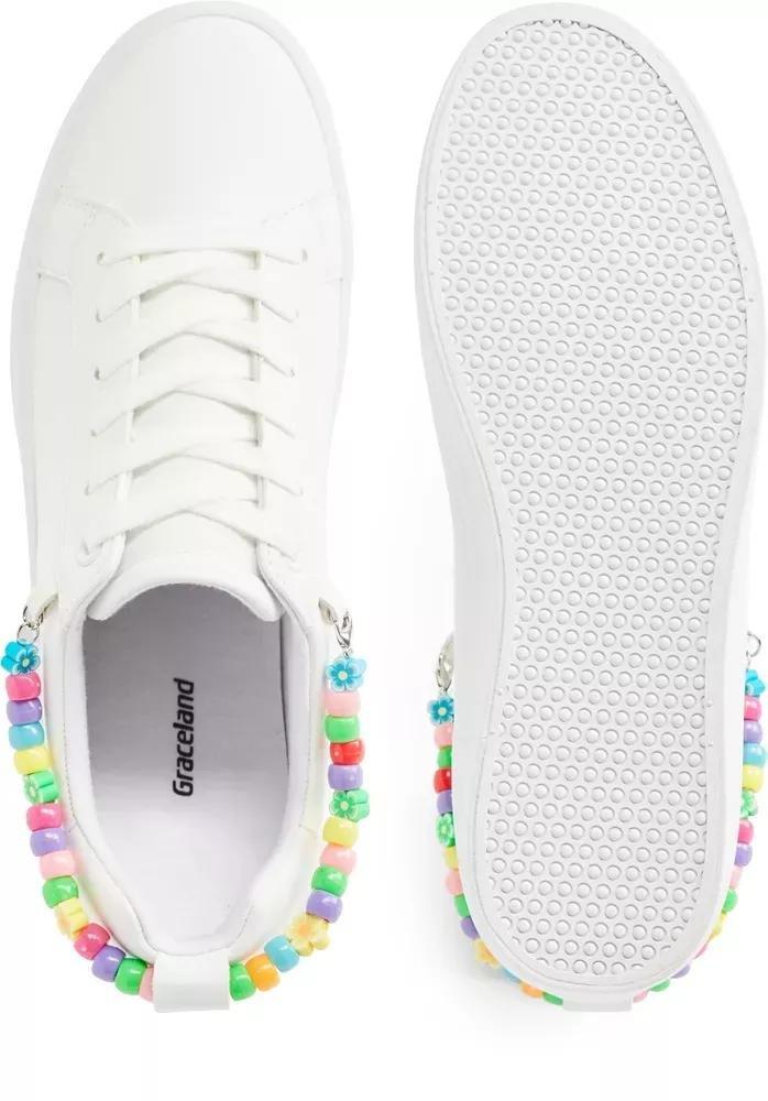 White Beads Details Sneakers, , large image number 4