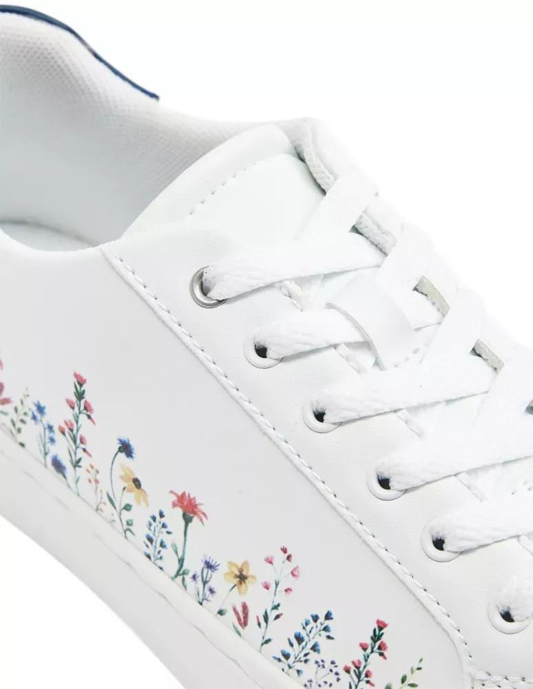 White Floral Sneakers, , large image number 6