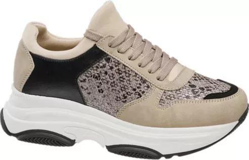 Black And Beige Sneakers, Women, , large image number 2