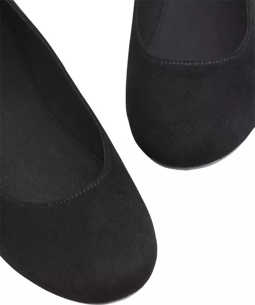 Black Round Toe Ballerinas, , large image number 6