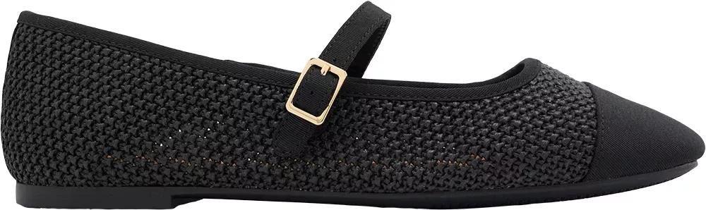 Black Strap Detail Ballerinas, , large image number 1