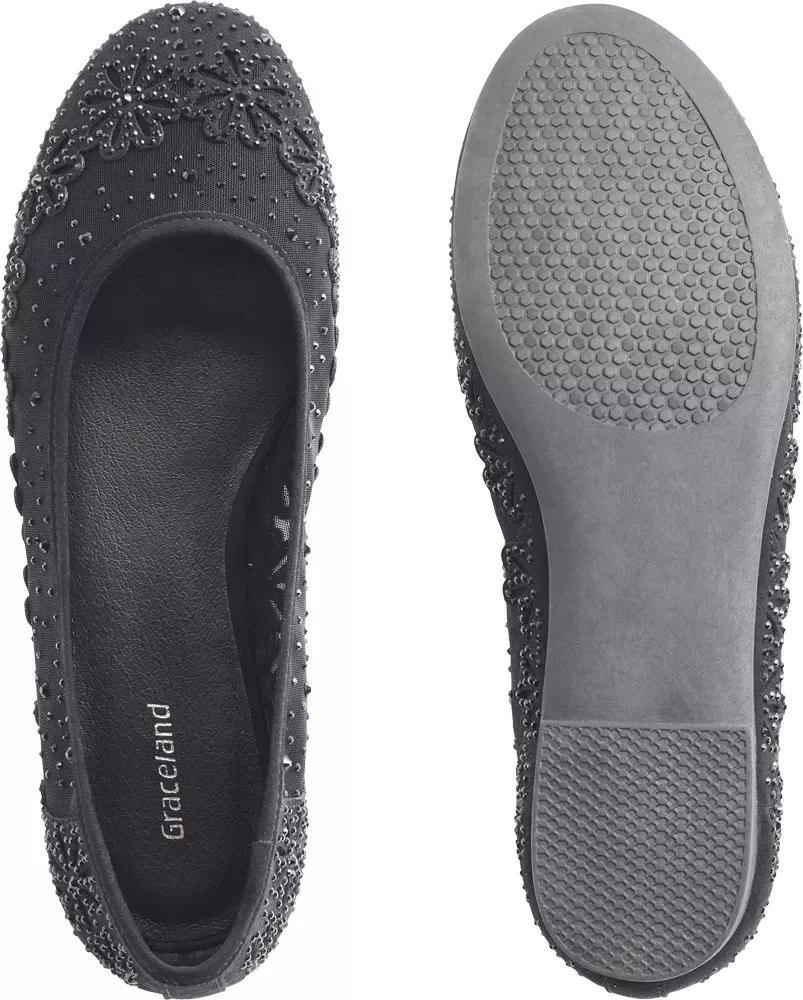 Black Embroidered Ballerinas, , large image number 4