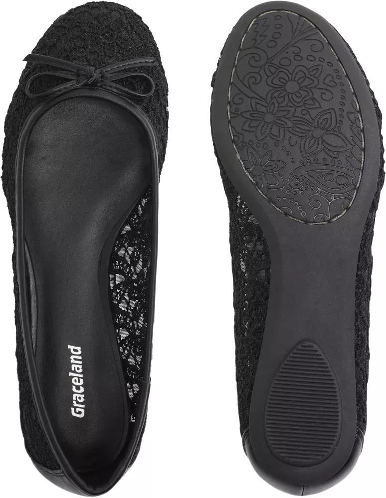 Black Hollow Embroidery Ballerinas, , large image number 4