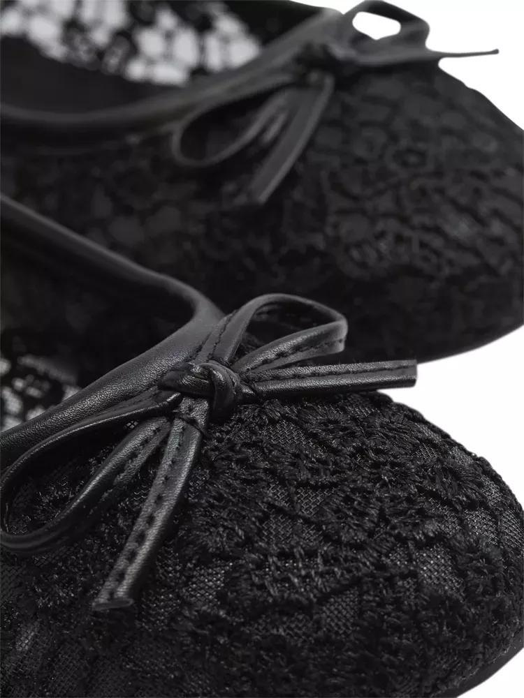Black Hollow Embroidery Ballerinas, , large image number 6