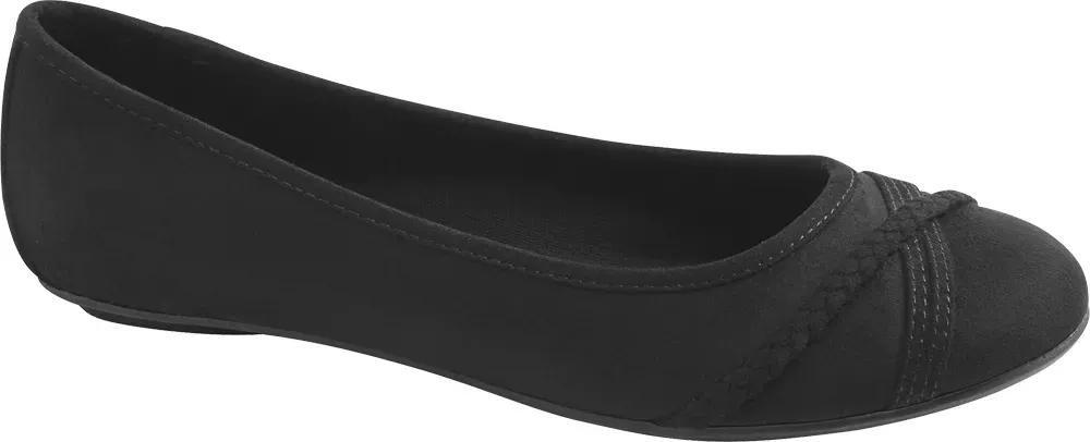 Black Decorative Stripes Ballerinas, , large image number 1