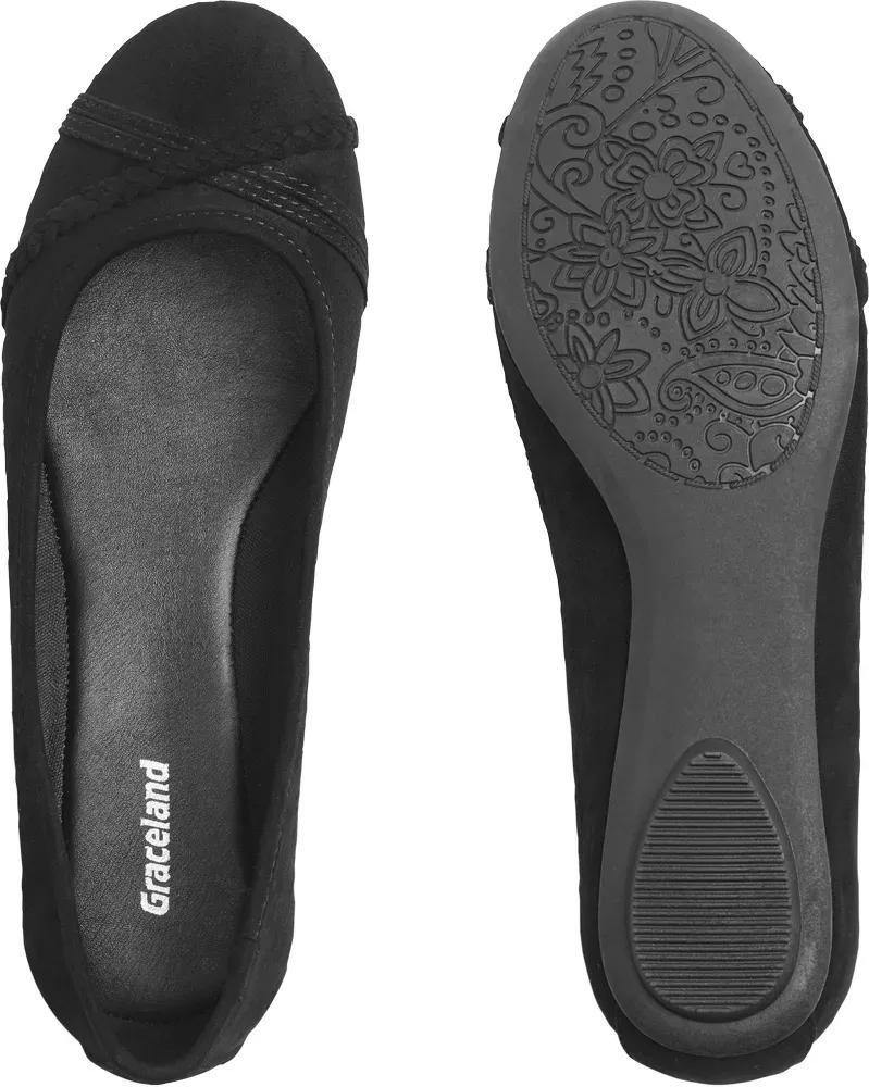 Black Decorative Stripes Ballerinas, , large image number 4
