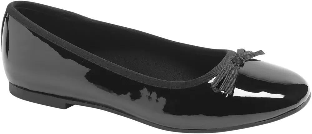 Black Round Toe Ballerinas, , large image number 1