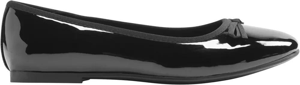 Black Round Toe Ballerinas, , large image number 2