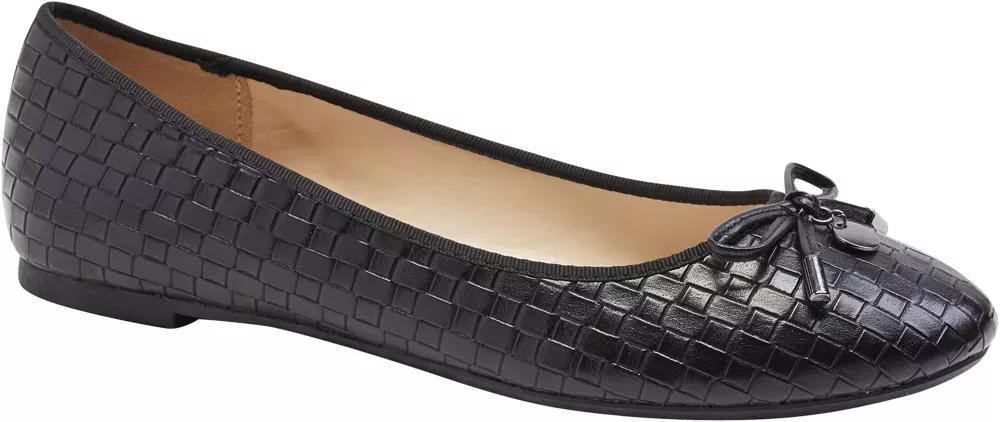 Black Textured Ballerinas, , large image number 1