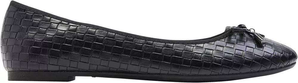 Black Textured Ballerinas, , large image number 2