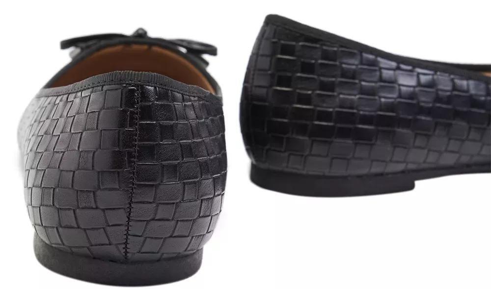 Black Textured Ballerinas, , large image number 5