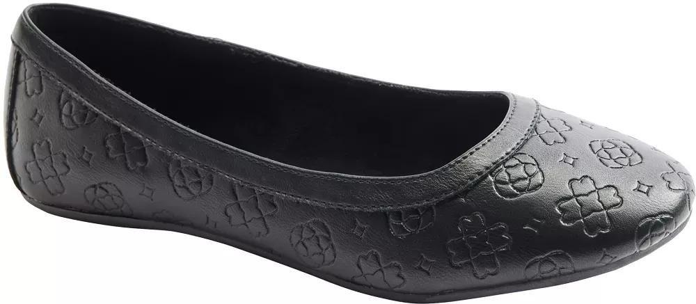 Black Textured Ballerinas, , large image number 1
