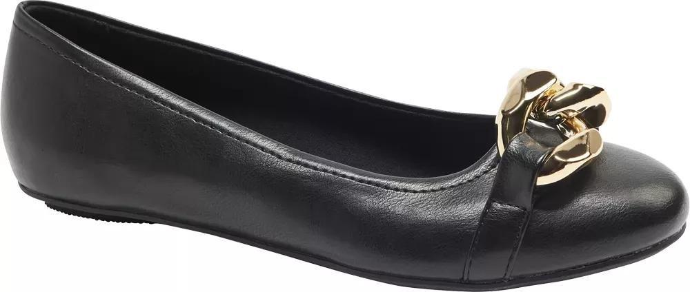 Black Leather Ballerinas, , large image number 1