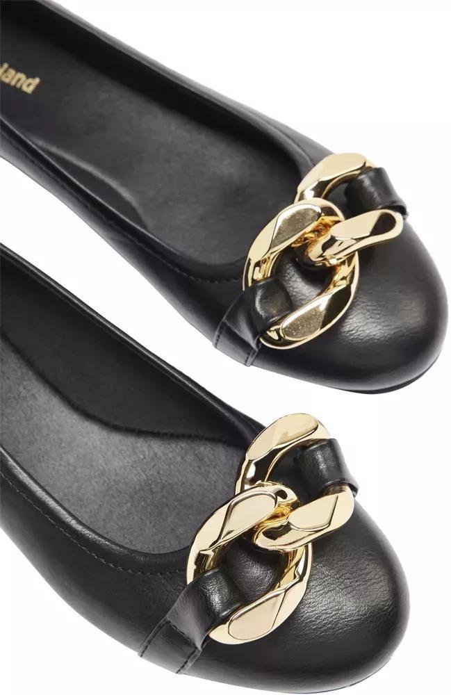 Black Leather Ballerinas, , large image number 6