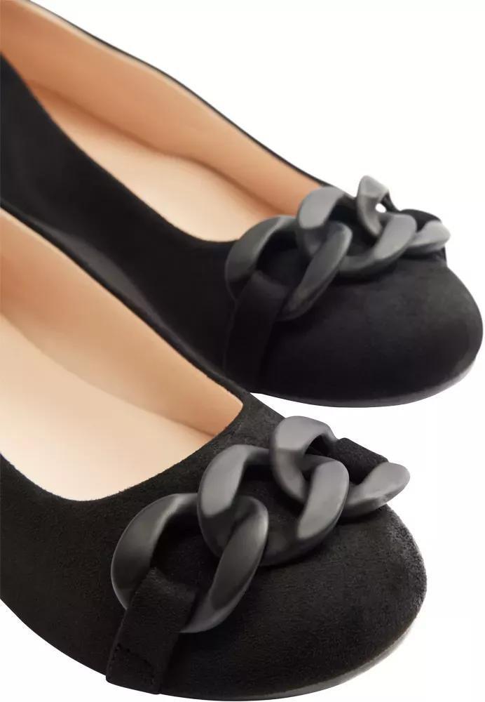 Black Chain Detailed Ballerinas, , large image number 6