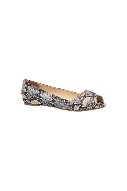 Beige Snake Print Open Toe Ballerinas, Women, , large image number 0