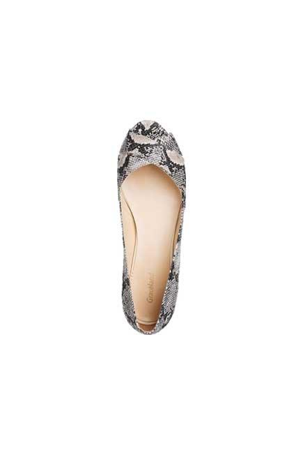 Beige Snake Print Open Toe Ballerinas, Women, , large image number 1