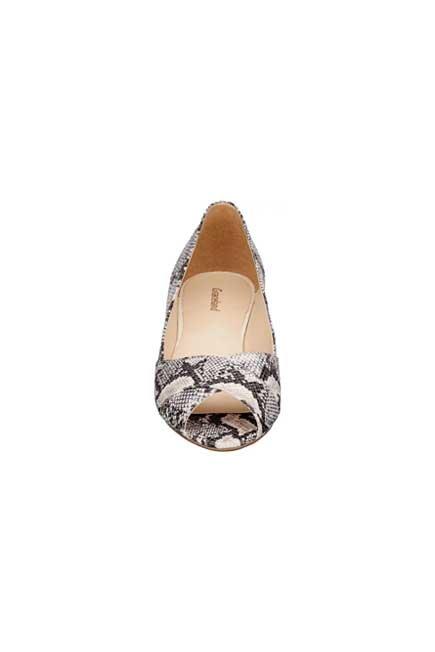 Beige Snake Print Open Toe Ballerinas, Women, , large image number 3