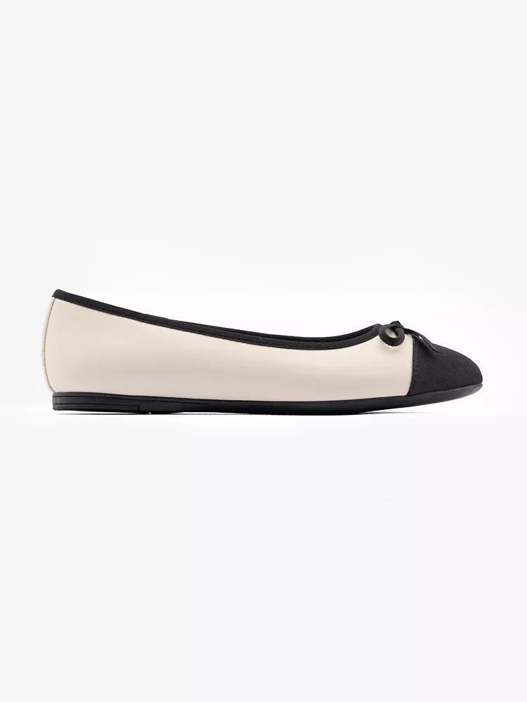 Beige Bow Detail Ballerinas, , large image number 0