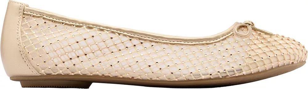 Beige Rhinestone Detail Ballerinas, , large image number 1