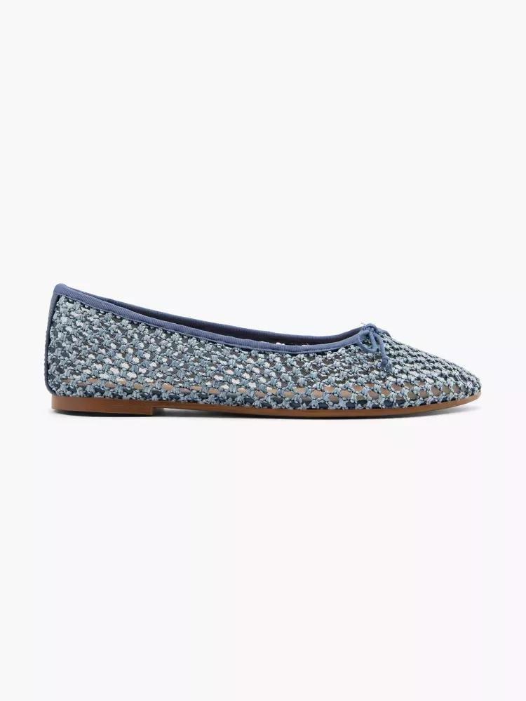 Blue Openwork Ballerinas, , large image number 0