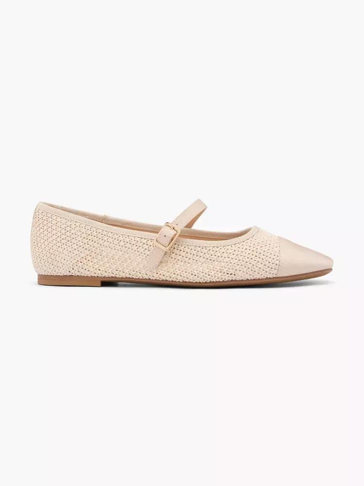 White Strap Detailed Ballerinas, , medium