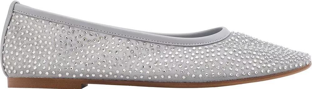 Grey Rhinestone Detail Ballerinas, , large image number 1