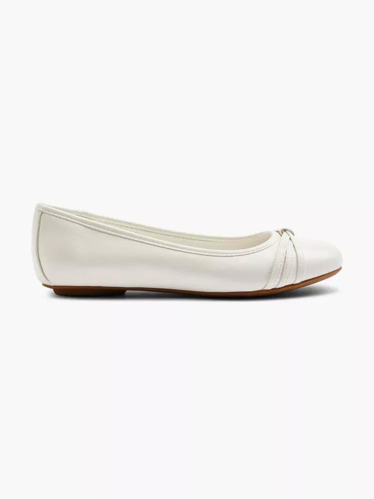 White Strap Detailed Ballerinas, , large image number 0