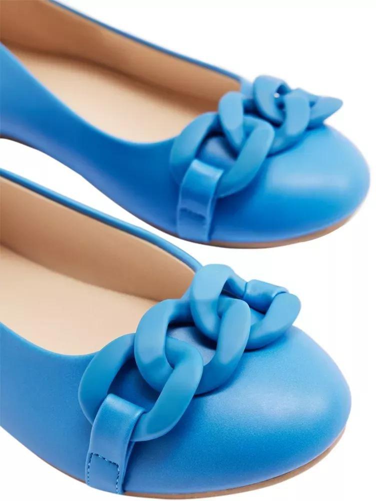 Blue Chain Detailed Ballerinas, , large image number 6