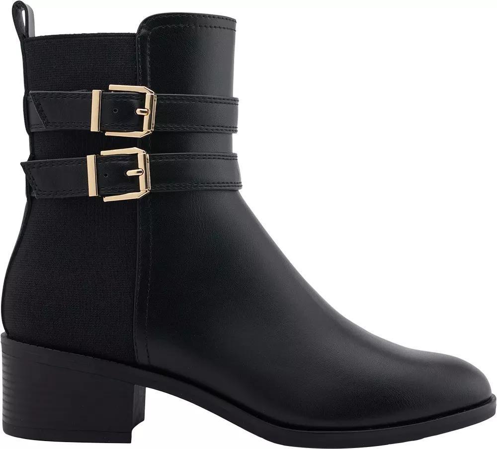 Black Buckle Ankle Boots, , large image number 1
