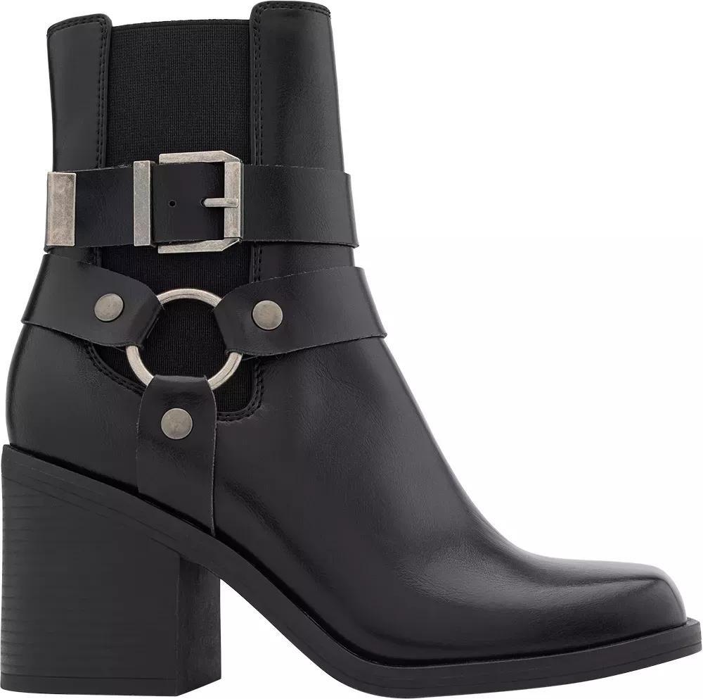 Black Buckle High-Heel Ankle Boots, , large image number 1