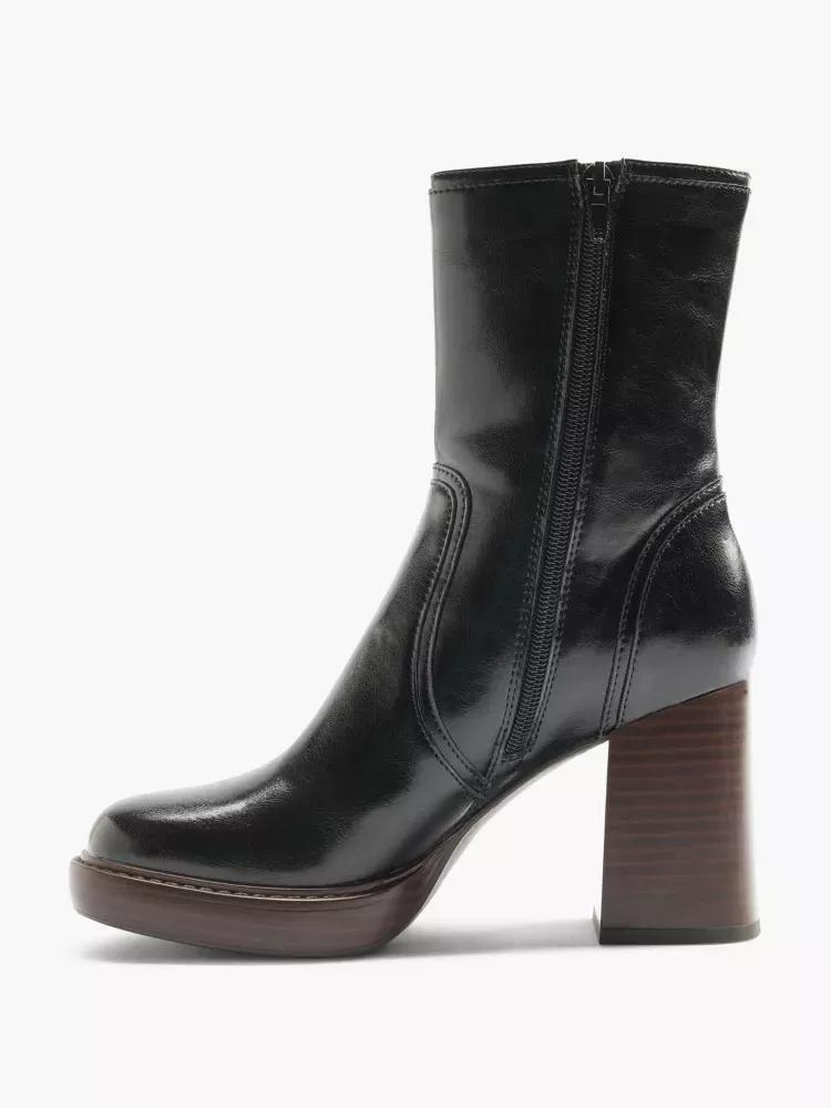 Black Zippered Ankle Boots, , large image number 1