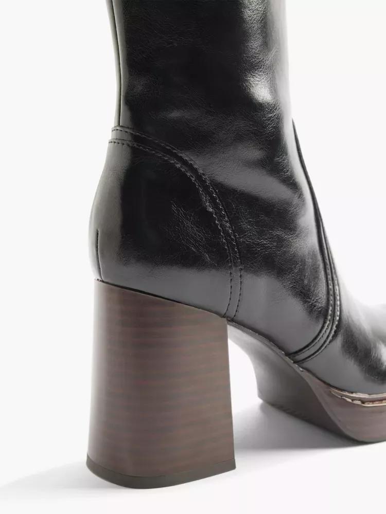 Black Zippered Ankle Boots, , large image number 3