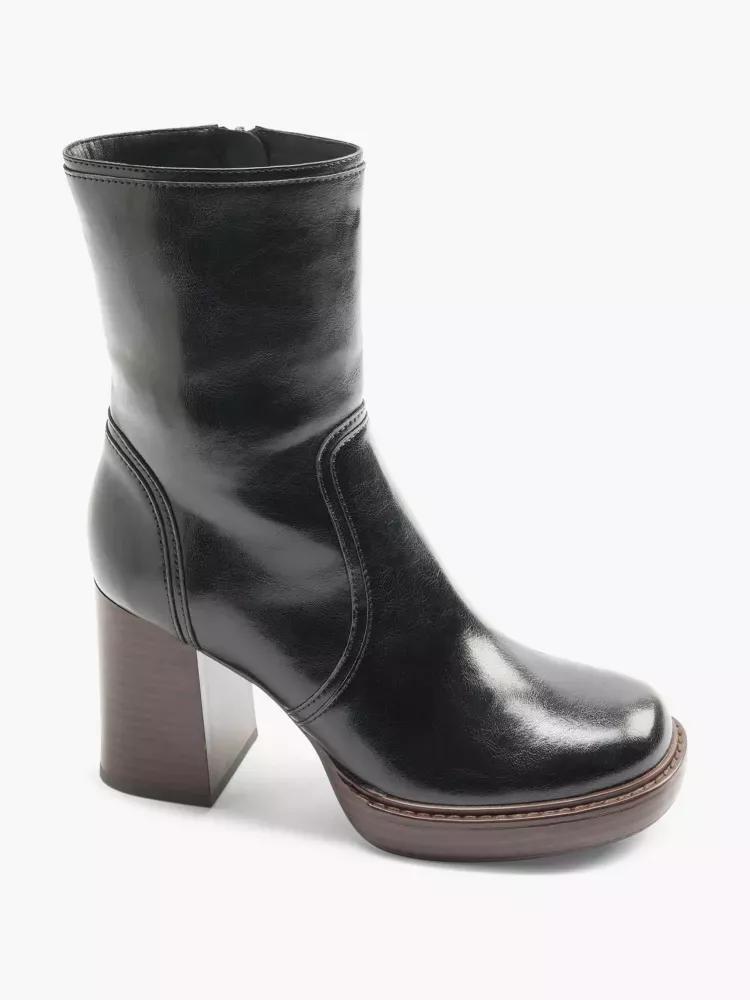 Black Zippered Ankle Boots, , large image number 5