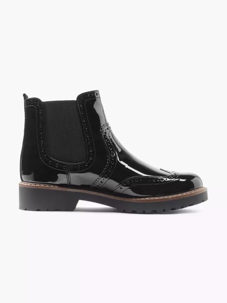 Black Slip-On Ankle Boots, , large image number 0