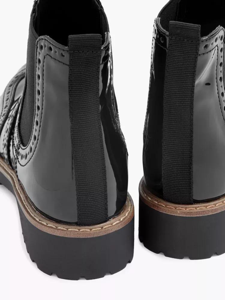 Black Slip-On Ankle Boots, , large image number 3