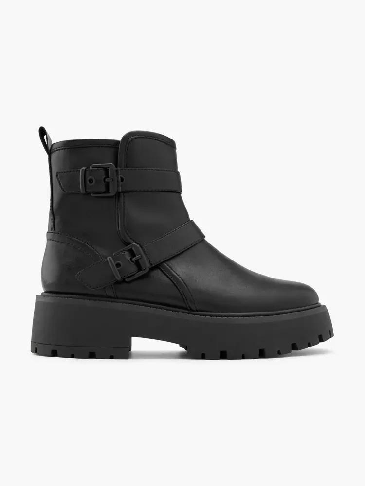 Black Buckle Straps Boots, , large image number 0