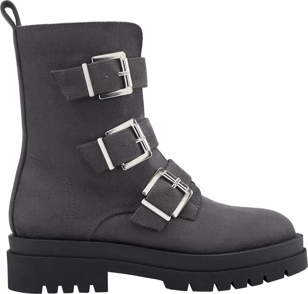 Grey 3 Buckle Straps Boots, , large image number 1