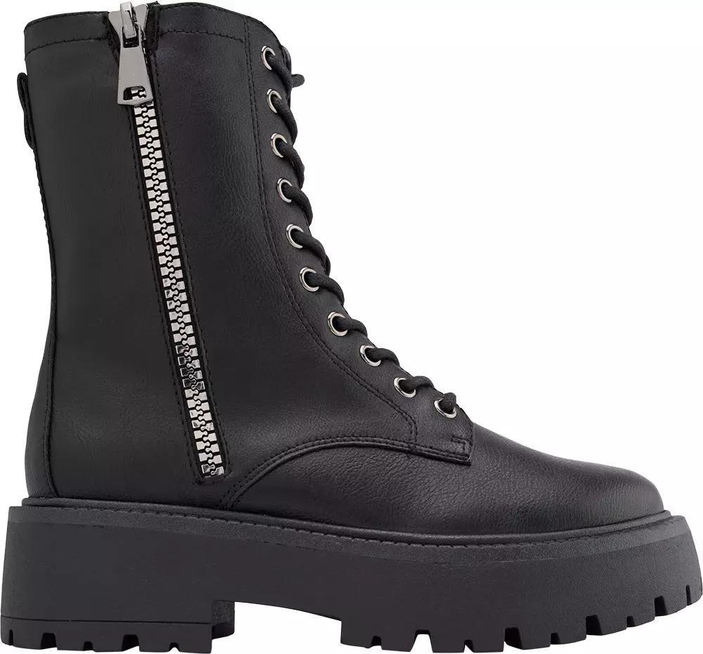 Black Zip Lace-Up Boots, , large image number 1