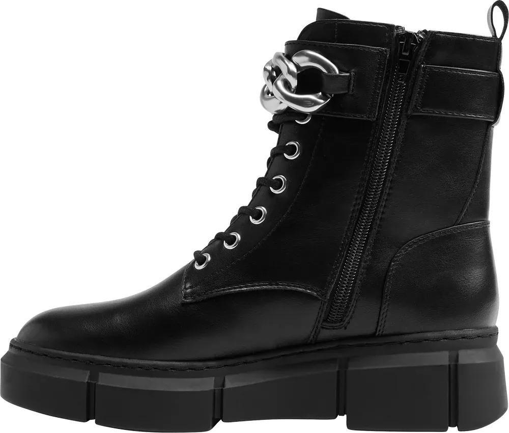 Black Chain Detailed Lace-Up Boots, , large image number 3