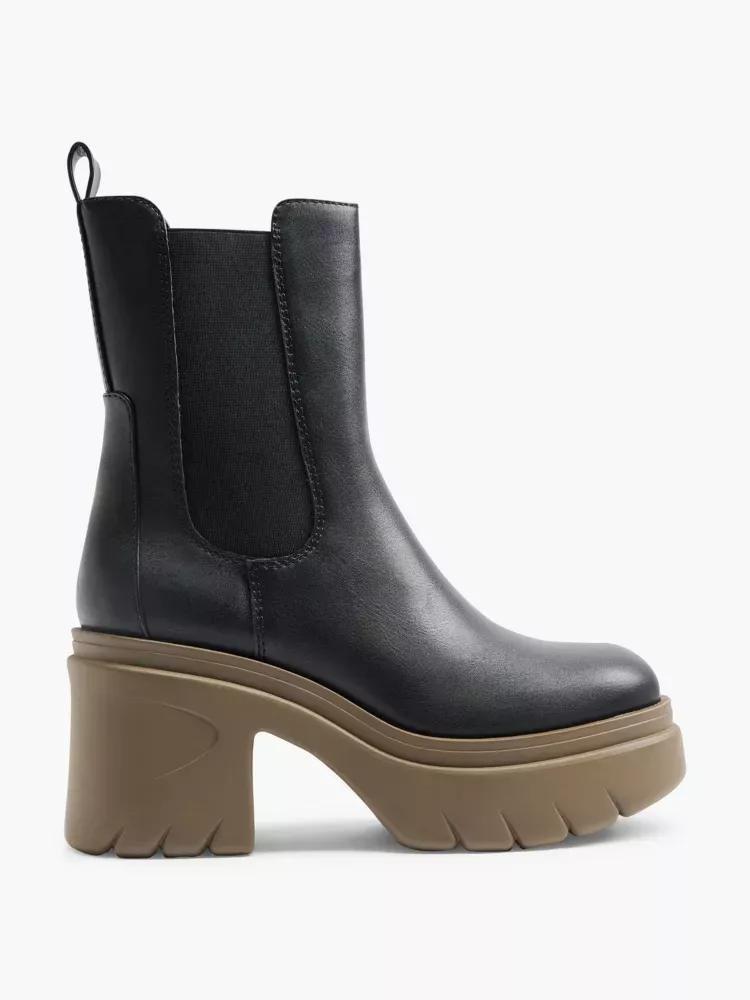 Black Block Heel Ankle Boots, , large image number 0