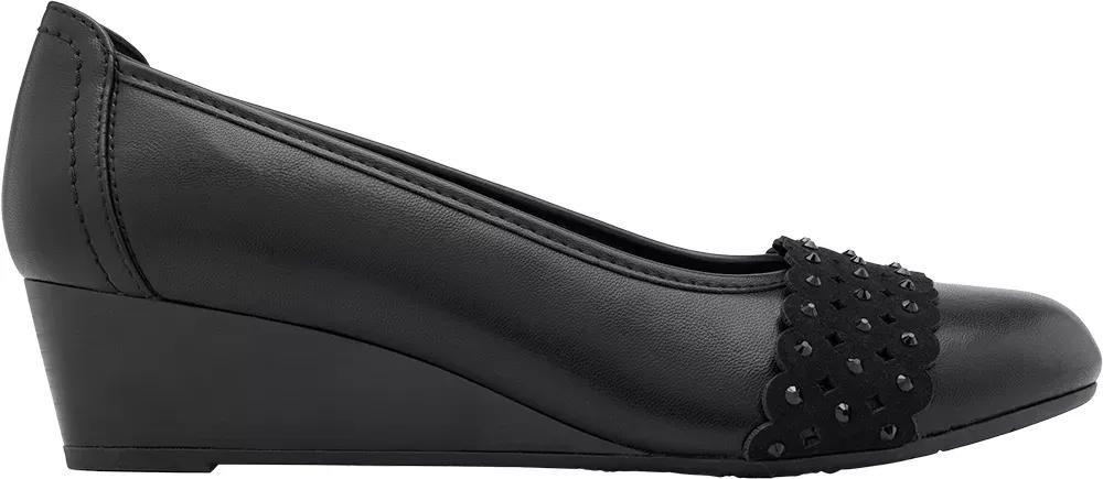 Black Slip-On Heeled Ballerinas, , large image number 1