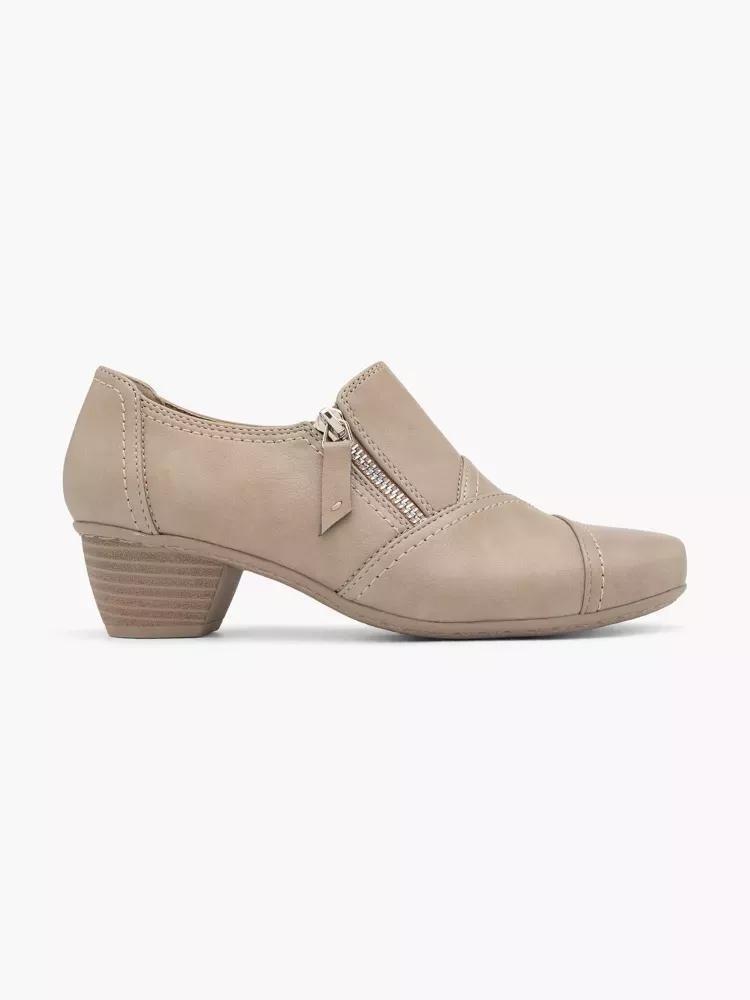 Beige Closed Toe Heels, , large image number 0