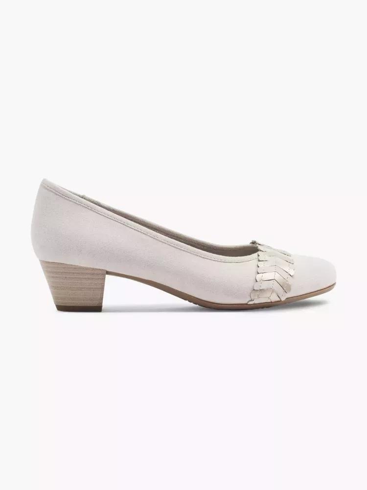 Beige Metallic Court Heel, , large image number 0