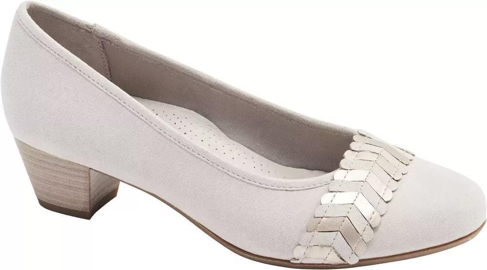 Beige Metallic Court Heel, , large image number 1