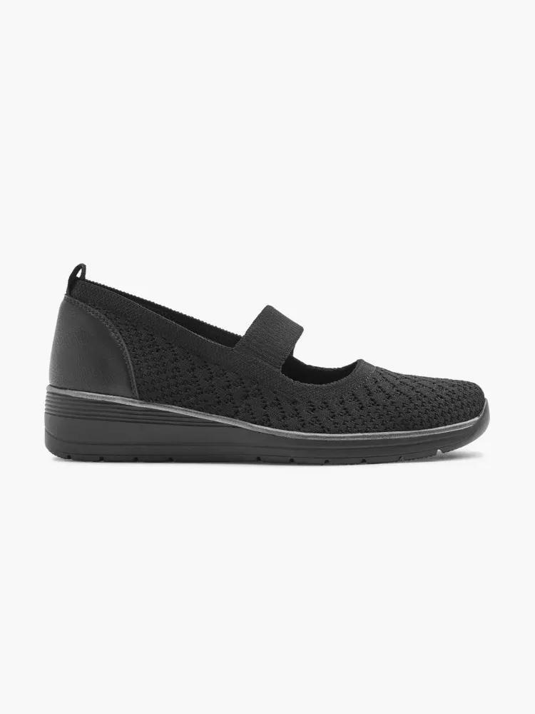 Black Comfortable Shoes With A Leather Insole, , medium