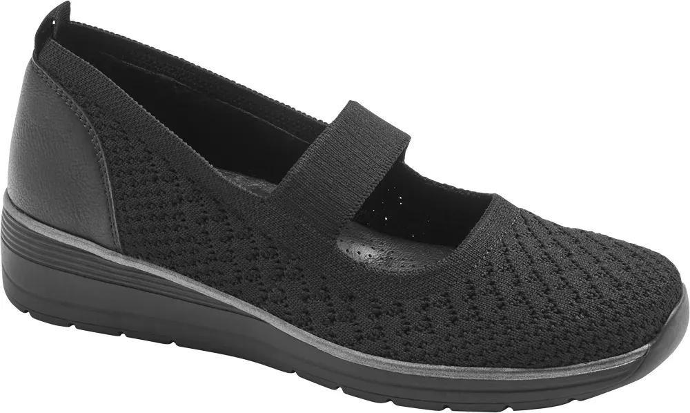 Black Comfortable Shoes With A Leather Insole, , large image number 1